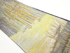 雲に草模様織出し袋帯